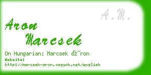 aron marcsek business card